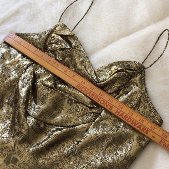 Luxe Metallic Gold & Black Camisole 1990’s Top M - Picture 8 of 15